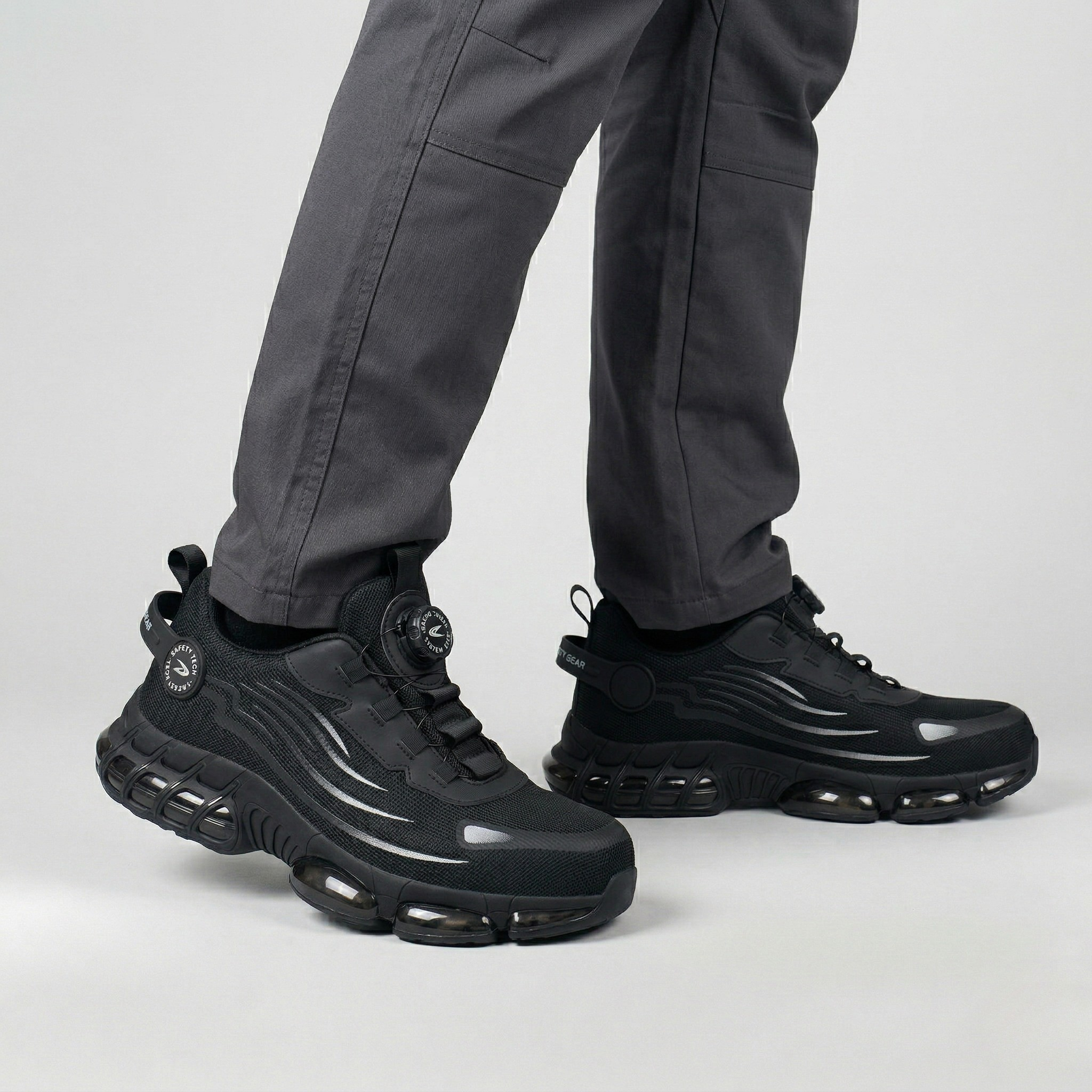 Sikkerhedssko til mænd med skridsikker sål og robust design til arbejde og hverdagsbrug