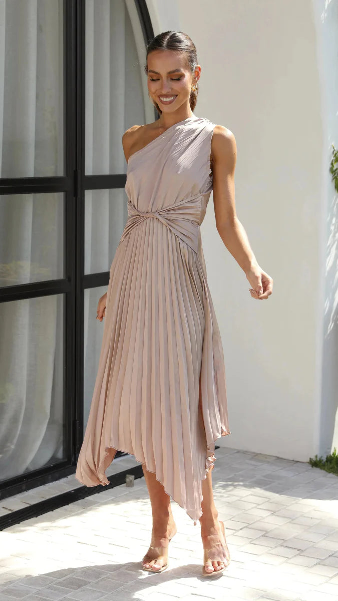 Audrine | One-Shoulder Midi Dress