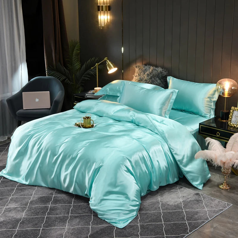 Linge de lit en satin soyeux – Confort luxueux et design élégant