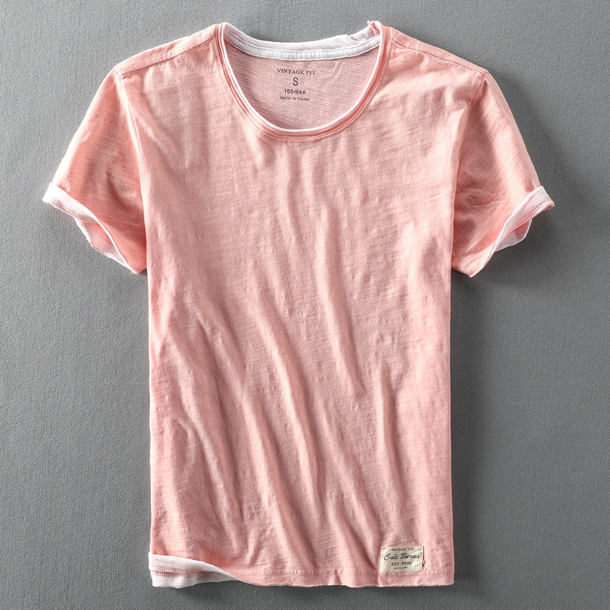 T-shirt de verão para homem com gola redonda