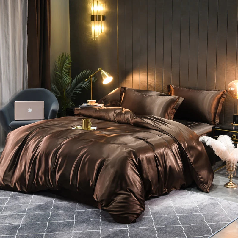 Linge de lit en satin soyeux – Confort luxueux et design élégant
