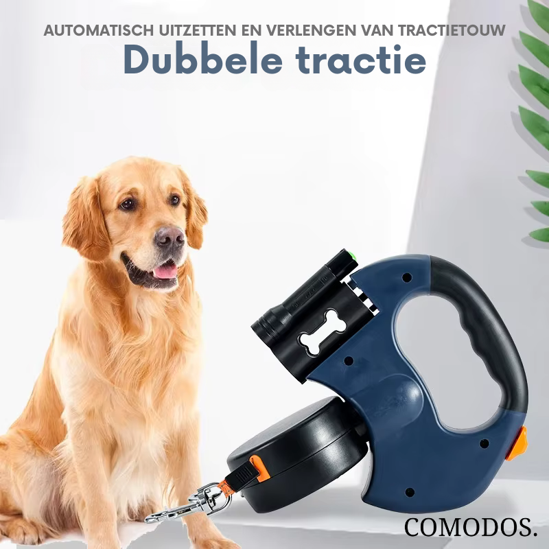 Automatische Dubbele Hondenriem met Intrekbaar Systeem
