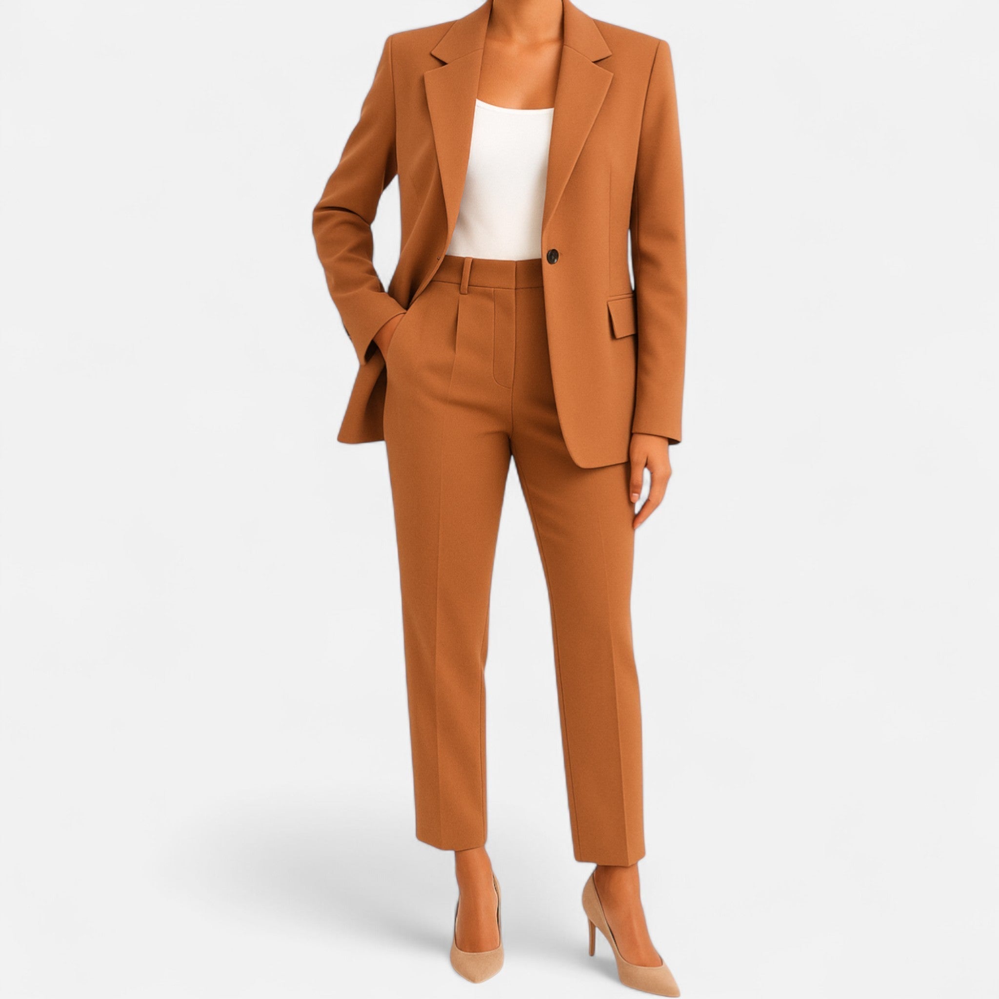 Elegant women's suit set with blazer and pants