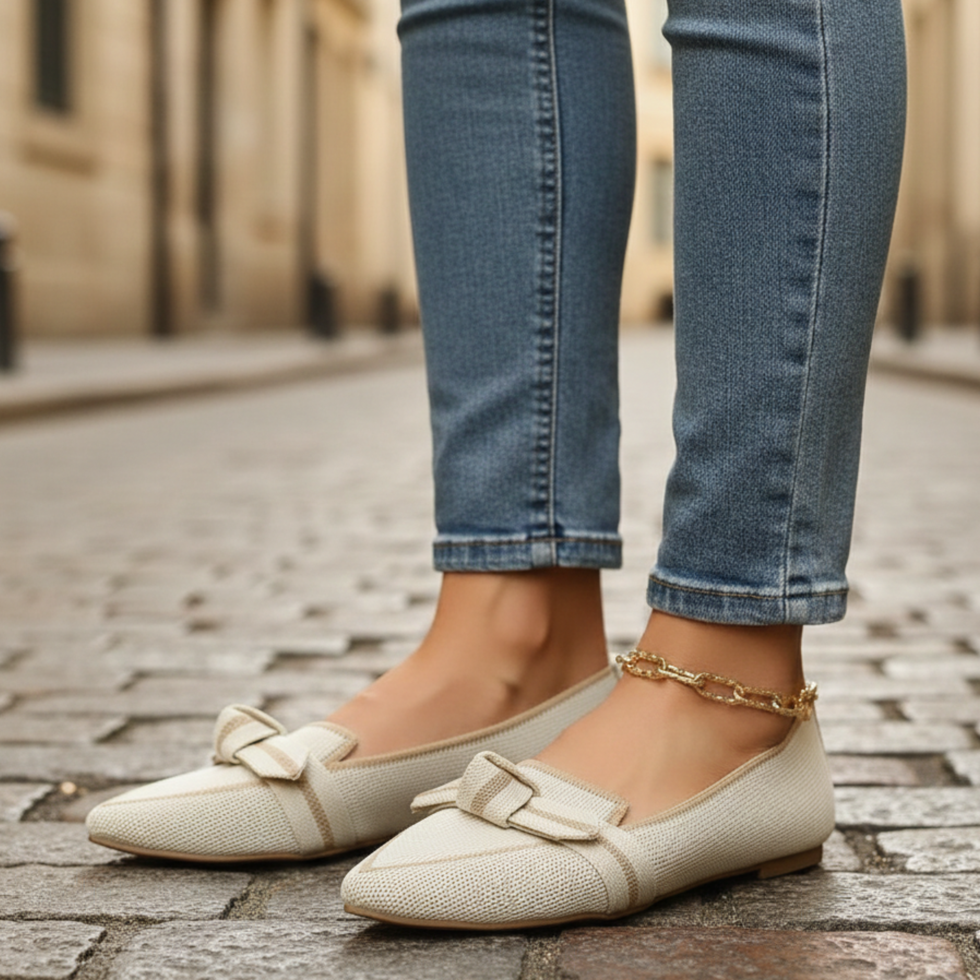 Zapatos ortopédicos de punta estrecha tipo mocasín de punto