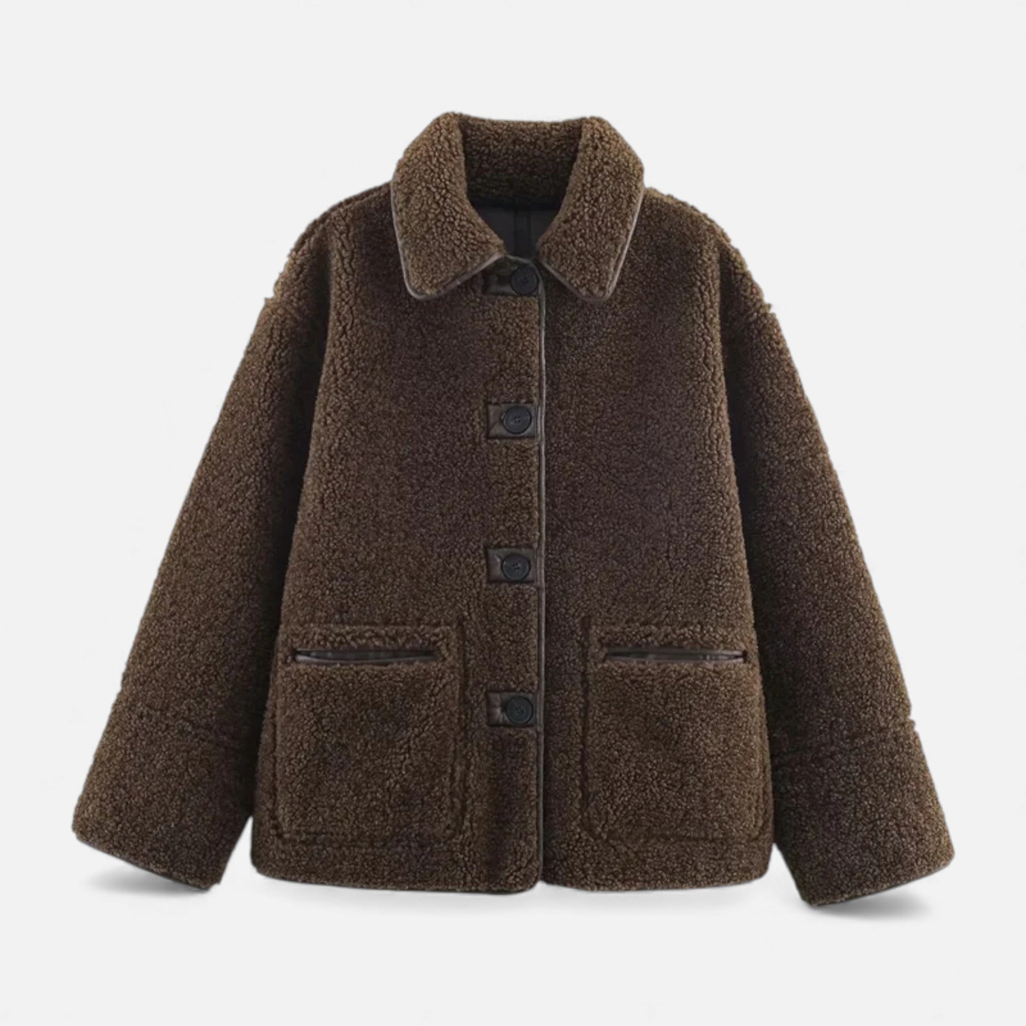 Vendbar Teddyjakke til Kvinder med Klassisk Krave