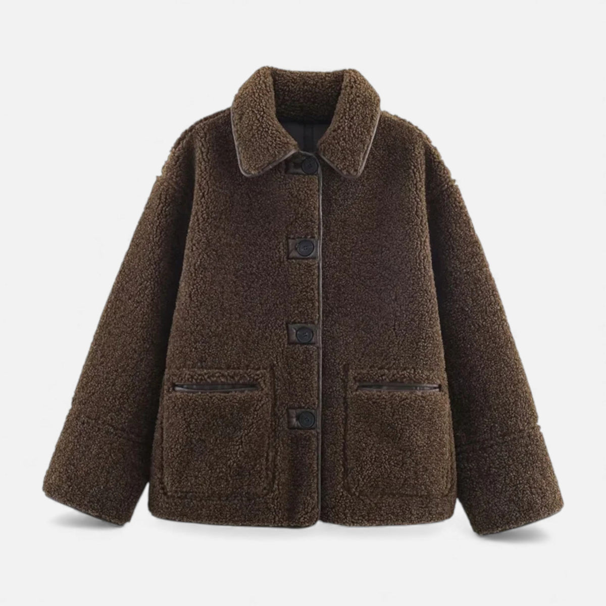 Vendbar Teddyjakke til Kvinder med Klassisk Krave