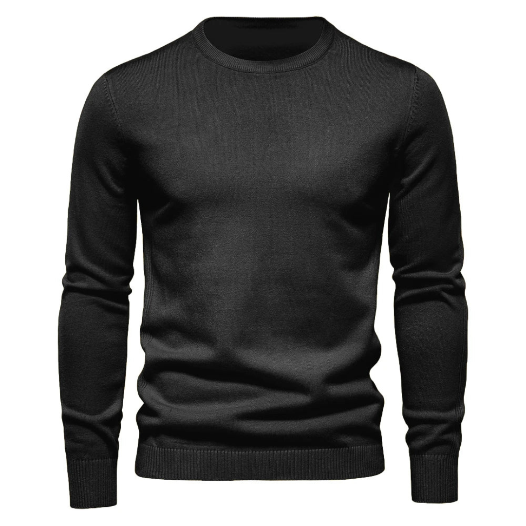 Bellivaro | Herre Elegant Striktrøje | Klassisk Rund Hals Pullover