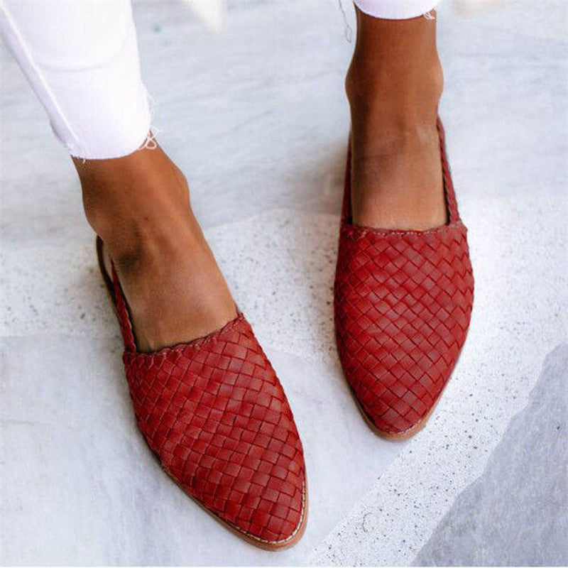Flettede sandaler til damer med slingback-rem