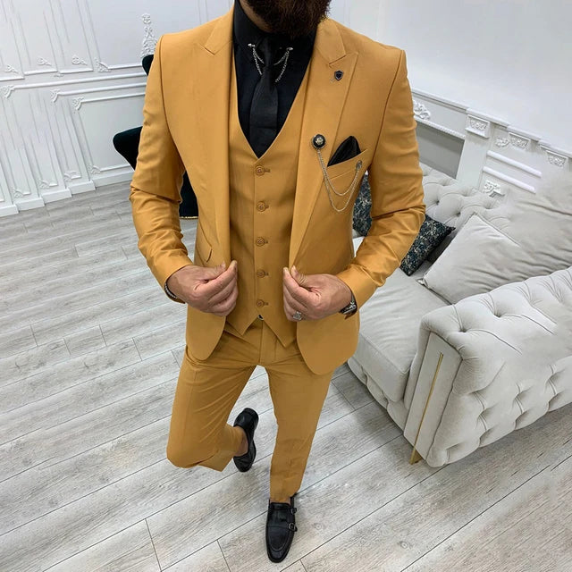 Costume 3 pièces moderne pour homme, invité à un mariage formel