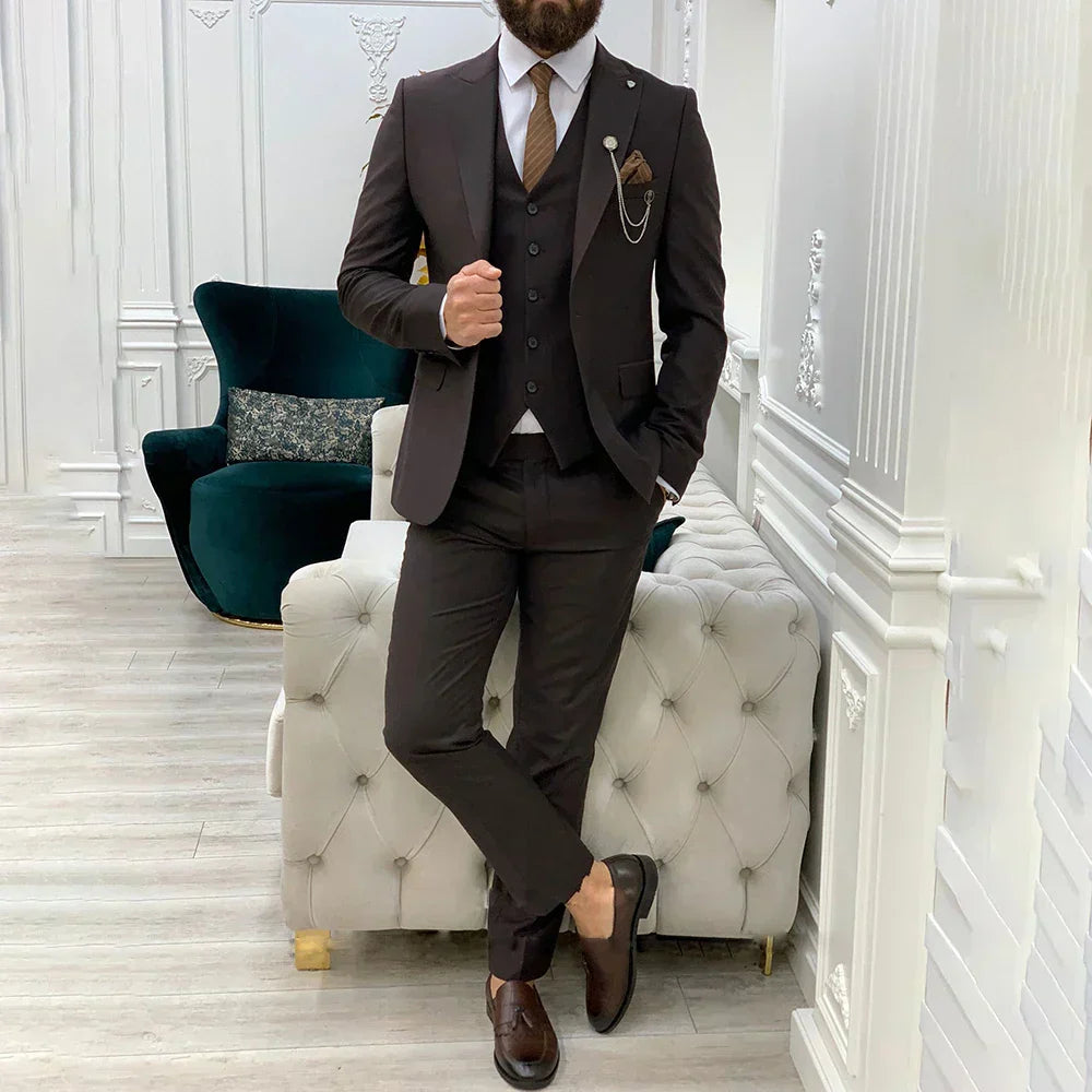 Costume 3 pièces moderne pour homme, invité à un mariage formel