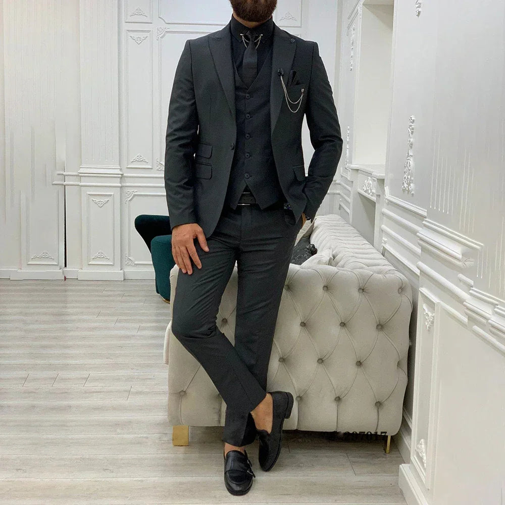 Costume 3 pièces moderne pour homme, invité à un mariage formel