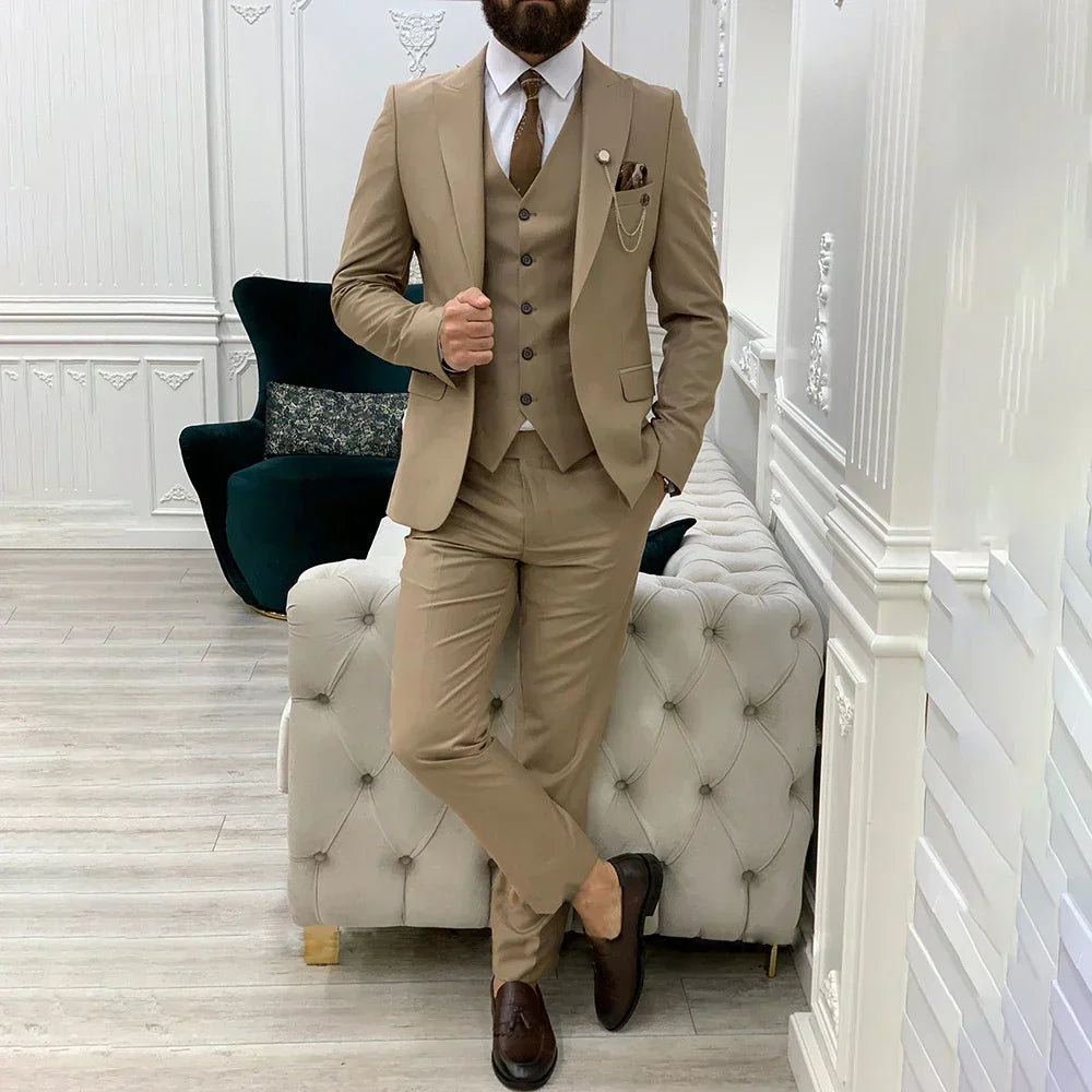 Costume 3 pièces moderne pour homme, invité à un mariage formel