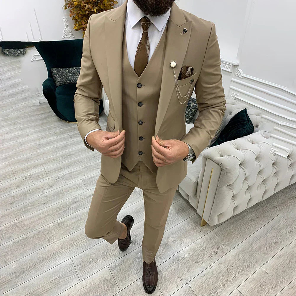 Costume 3 pièces moderne pour homme, invité à un mariage formel