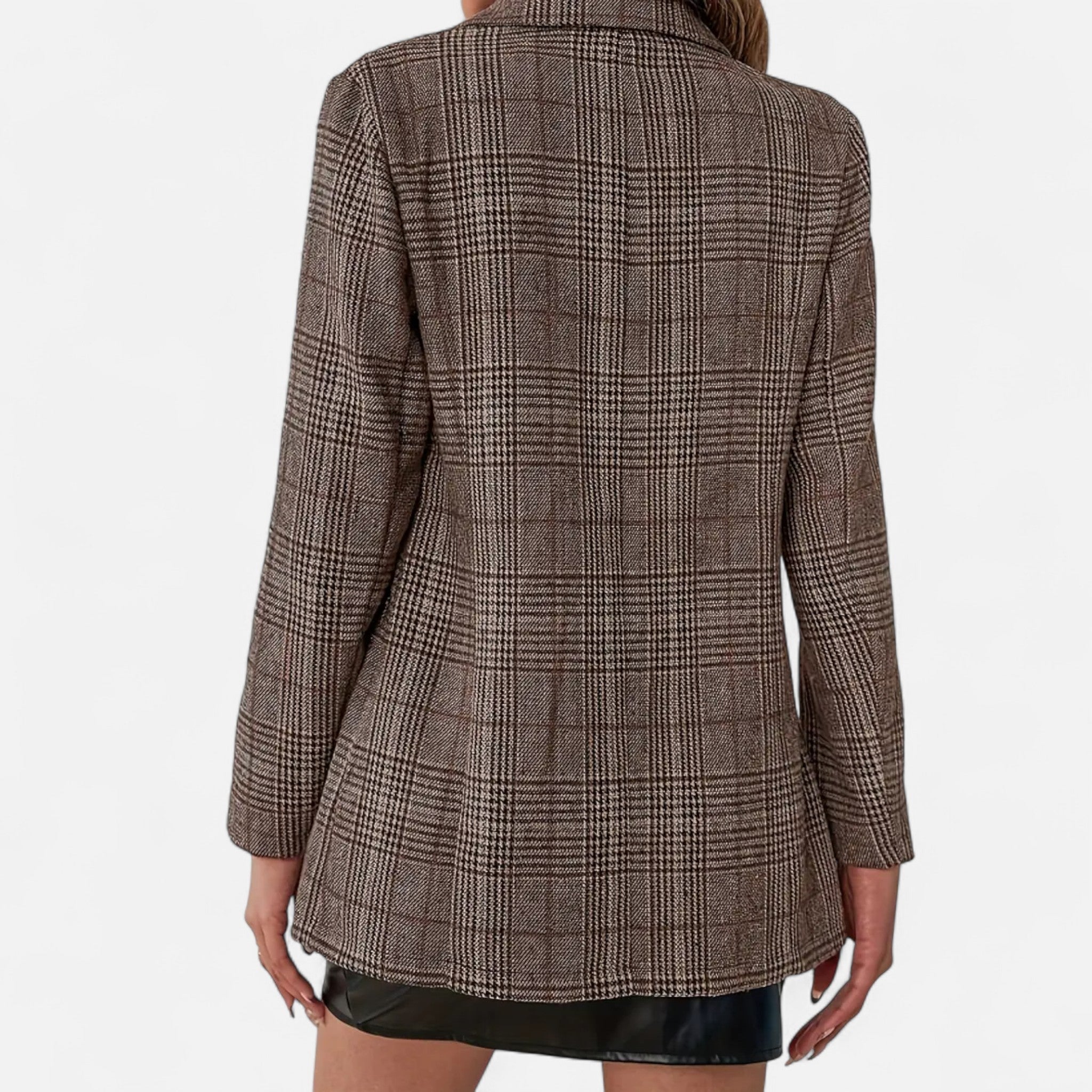 Women's checked blazer – single-button heritage style