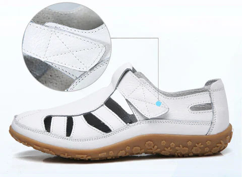 Sandalias romanas para mujer – cuero suave, diseño recortado, suela flexible y comodidad