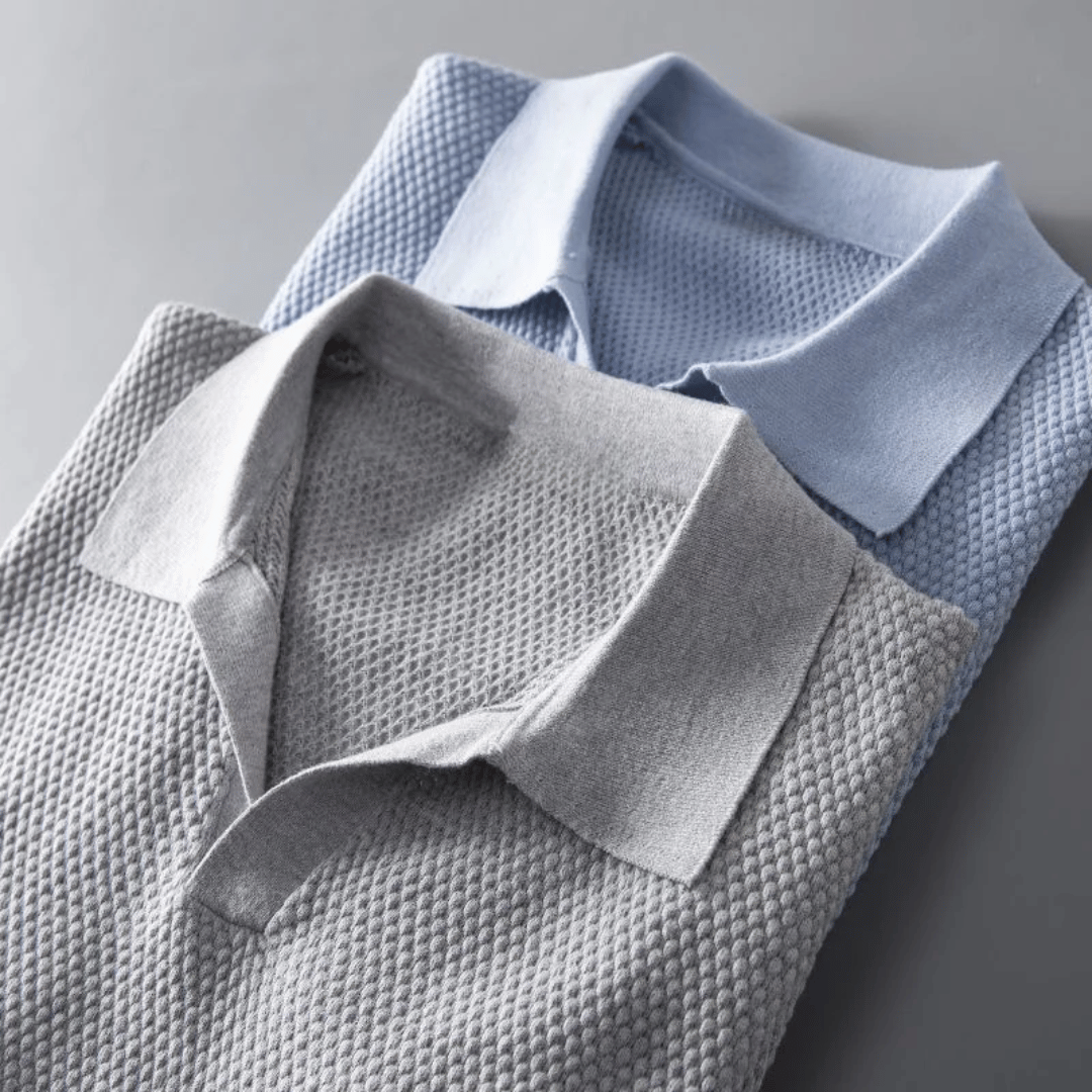 Bellivaro | Strikket Polo T-shirt til Mænd – Åndbar & Stilren Komfort