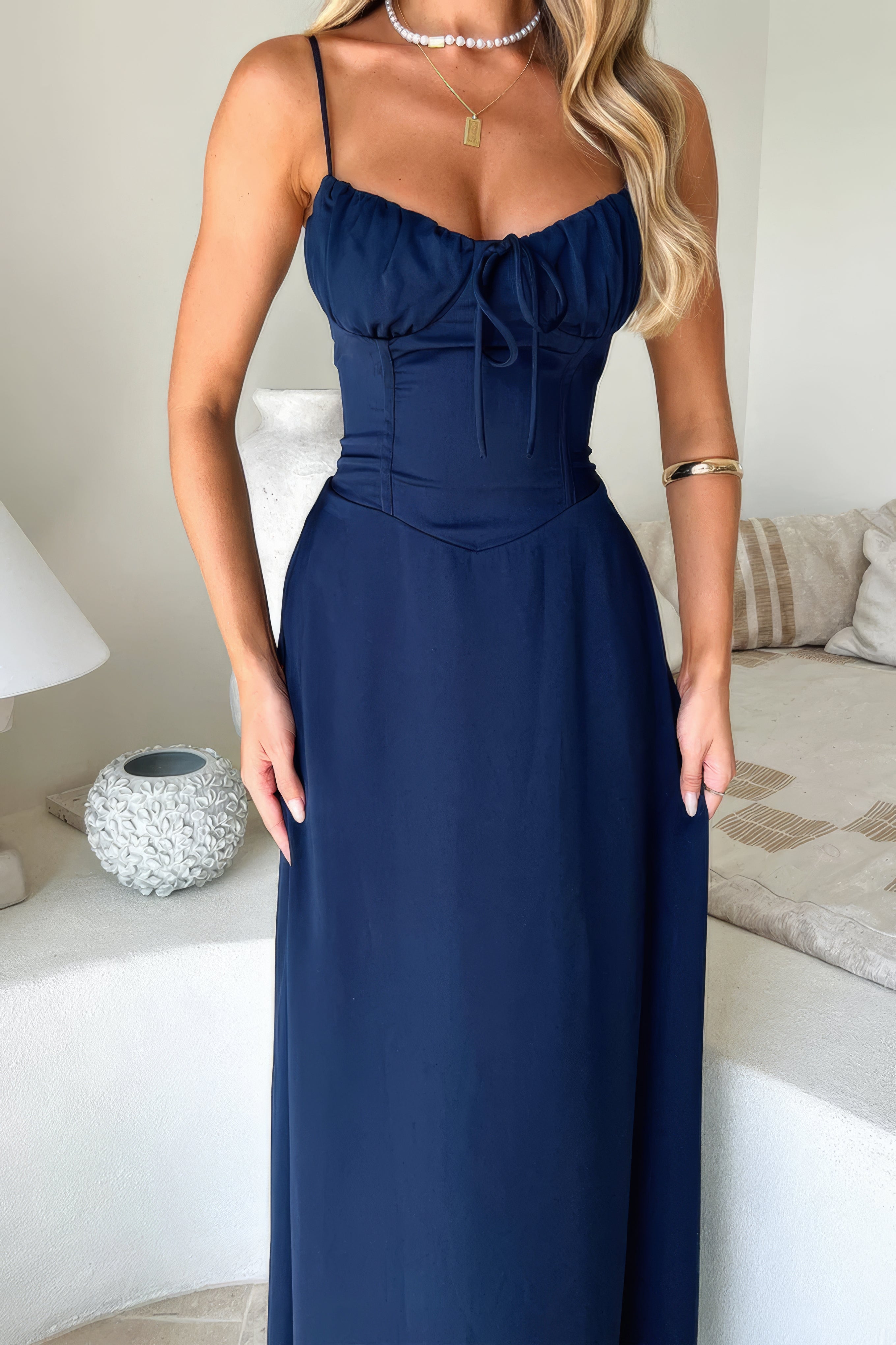 Luftig maxi sommerkjole til kvinder med elegant pasform