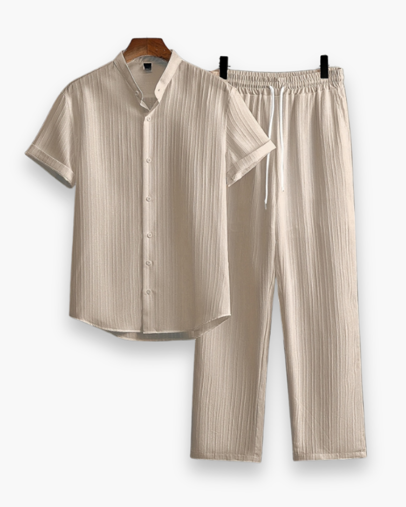 Josh Men's Summer Set – Short-Sleeved Shirt & Lightweight Relaxed Pants