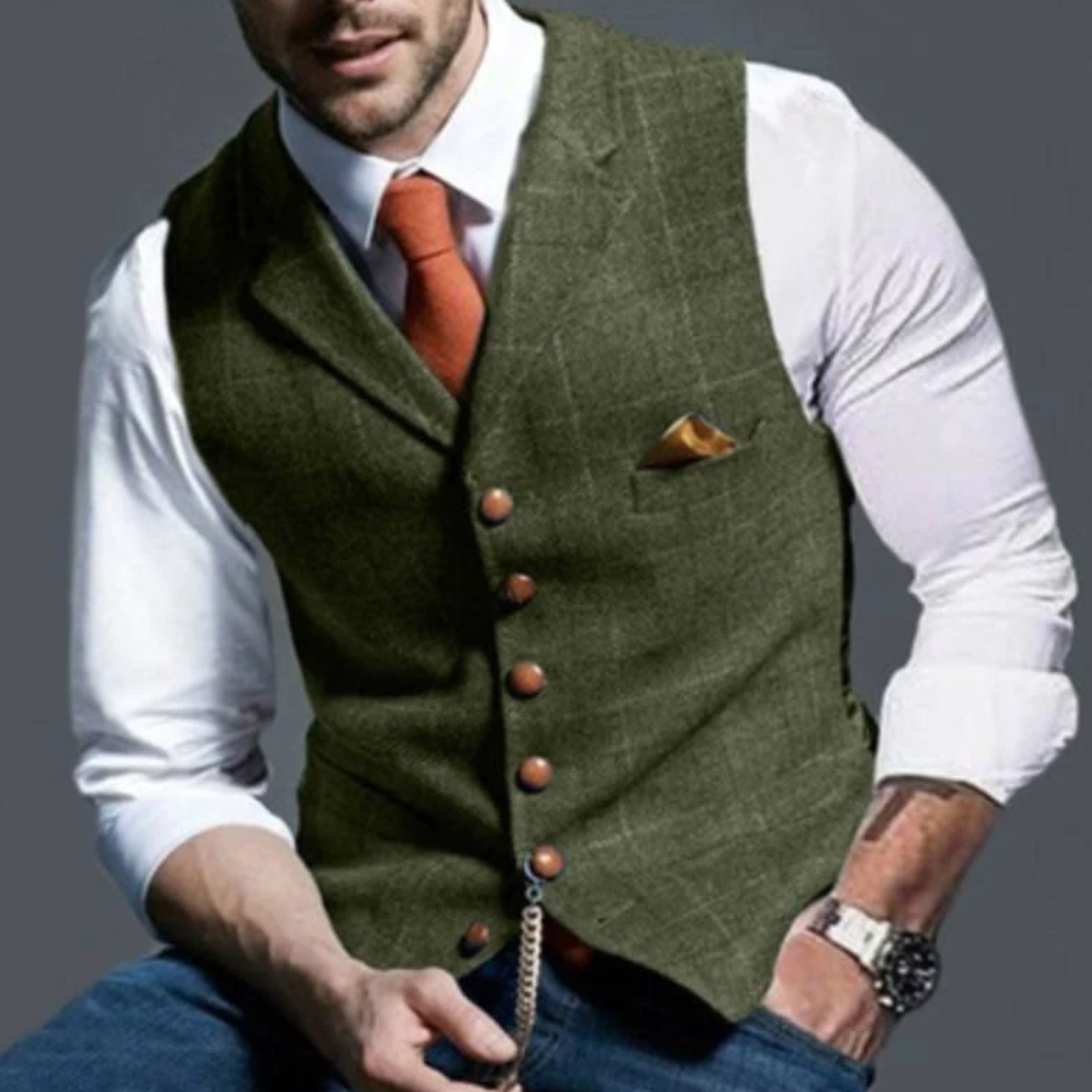 Alain | Men's Vest | Slim Fit with Buttons and Pockets