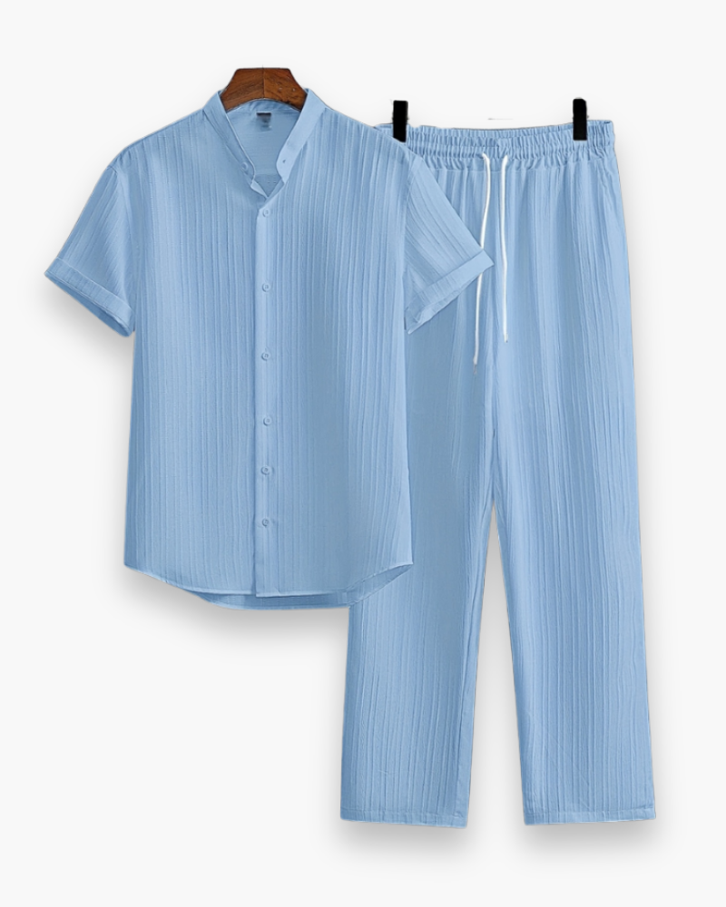 Josh Men's Summer Set – Short-Sleeved Shirt & Lightweight Relaxed Pants