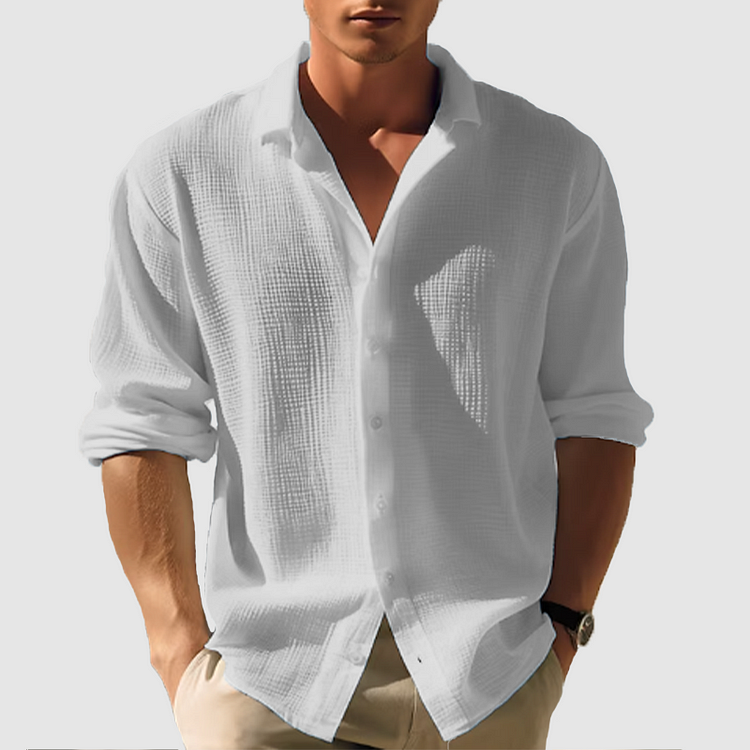 Bellivaro | Langærmet Button-Down Skjorte til Herrer – Elegant og Alsidig