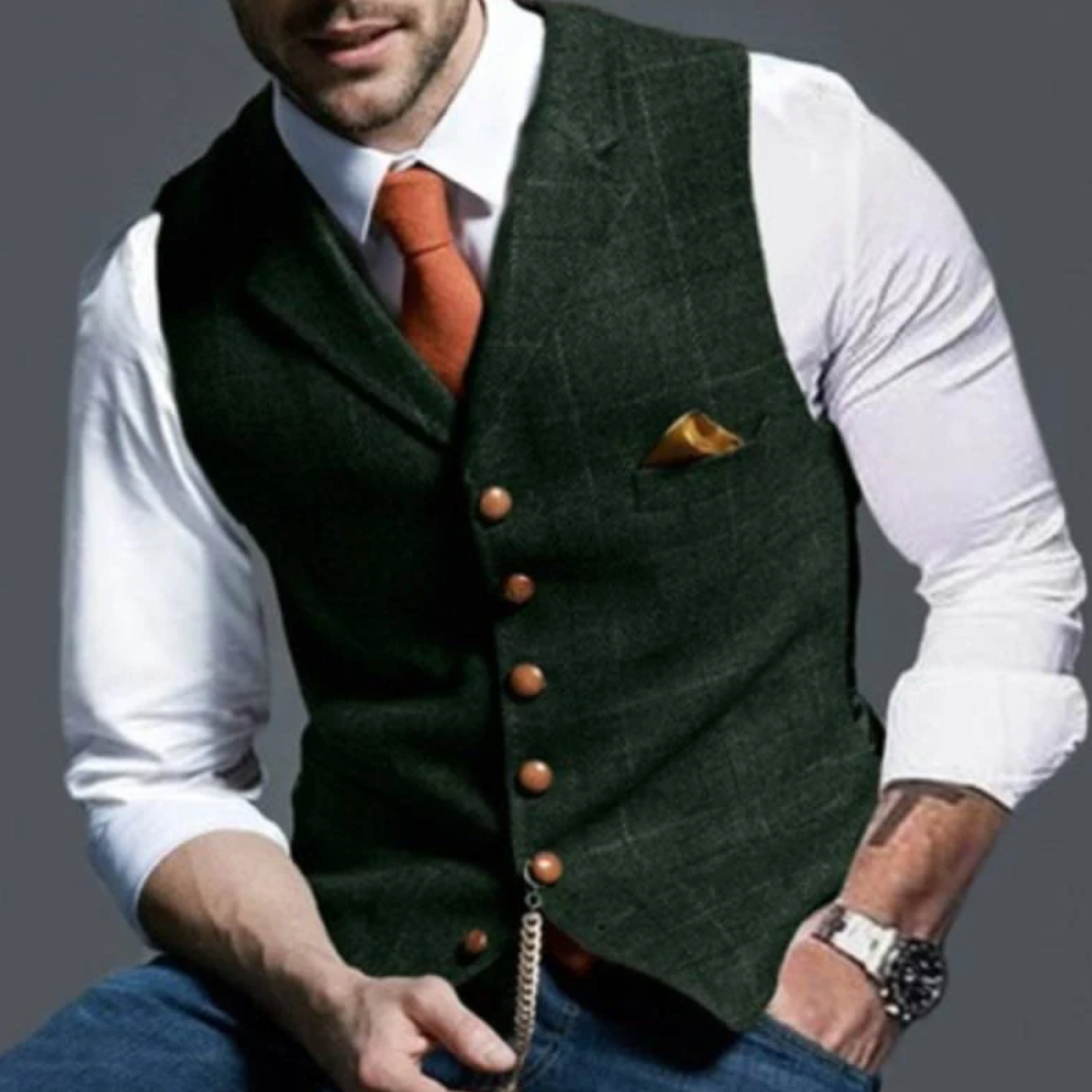 Alain | Men's Vest | Slim Fit with Buttons and Pockets