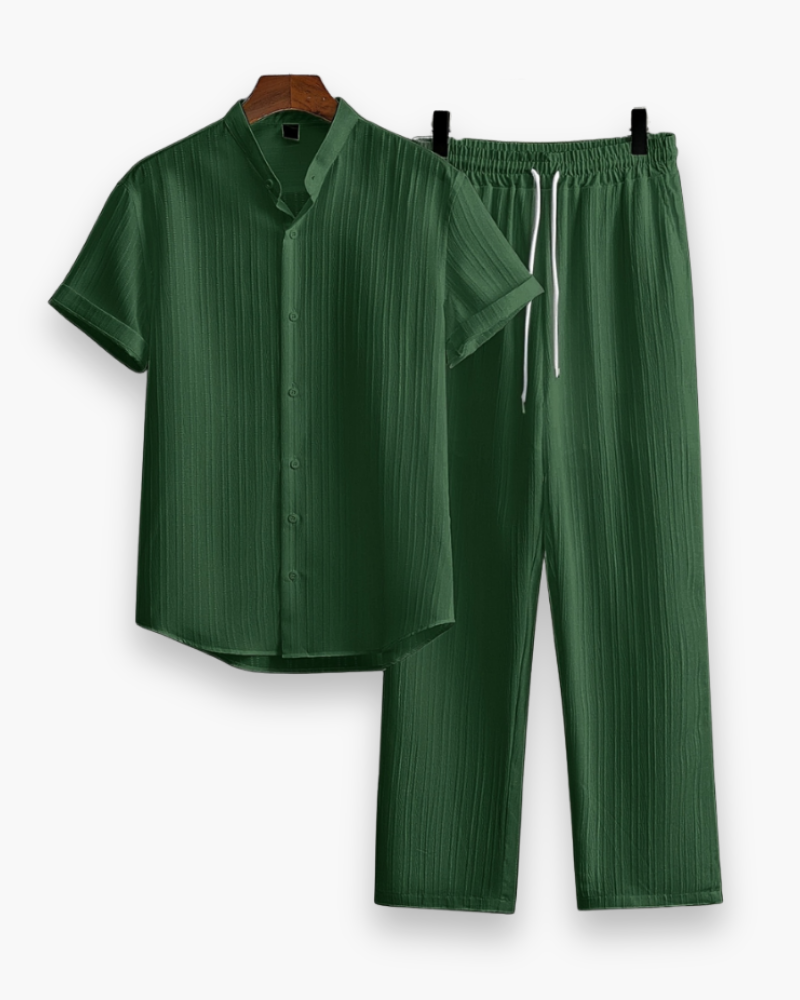 Josh Men's Summer Set – Short-Sleeved Shirt & Lightweight Relaxed Pants