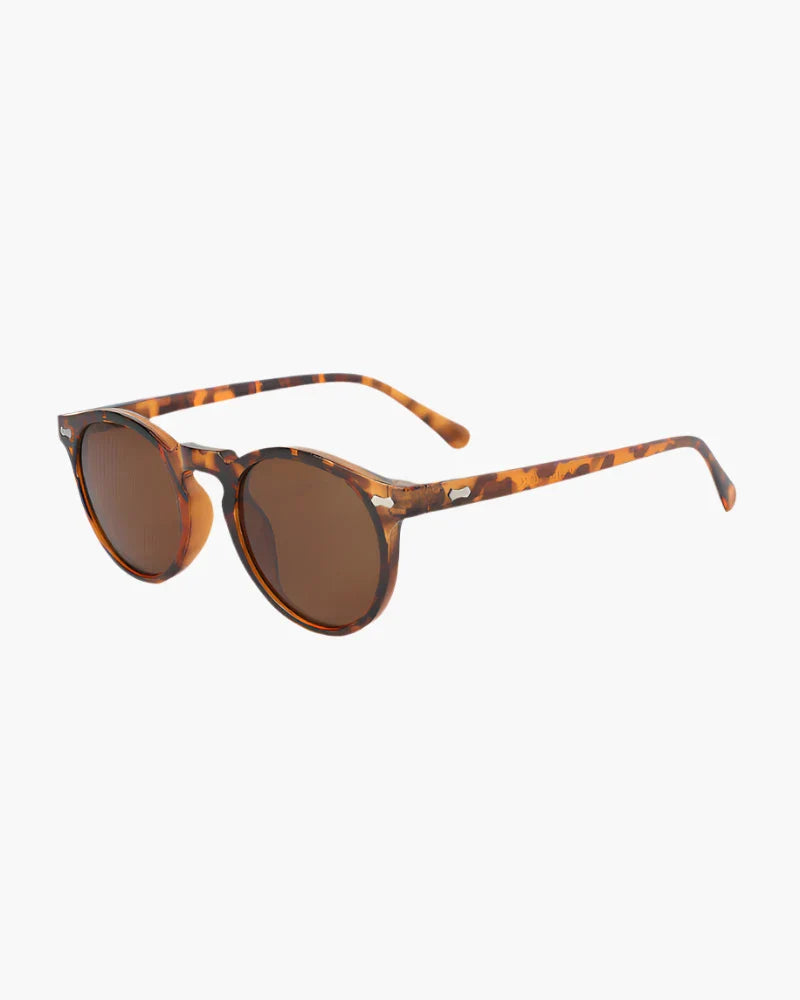 Gafas de sol redondas para hombre con protección UV400 y montura ligera de plástico