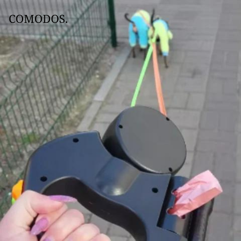 Automatische Dubbele Hondenriem met Intrekbaar Systeem