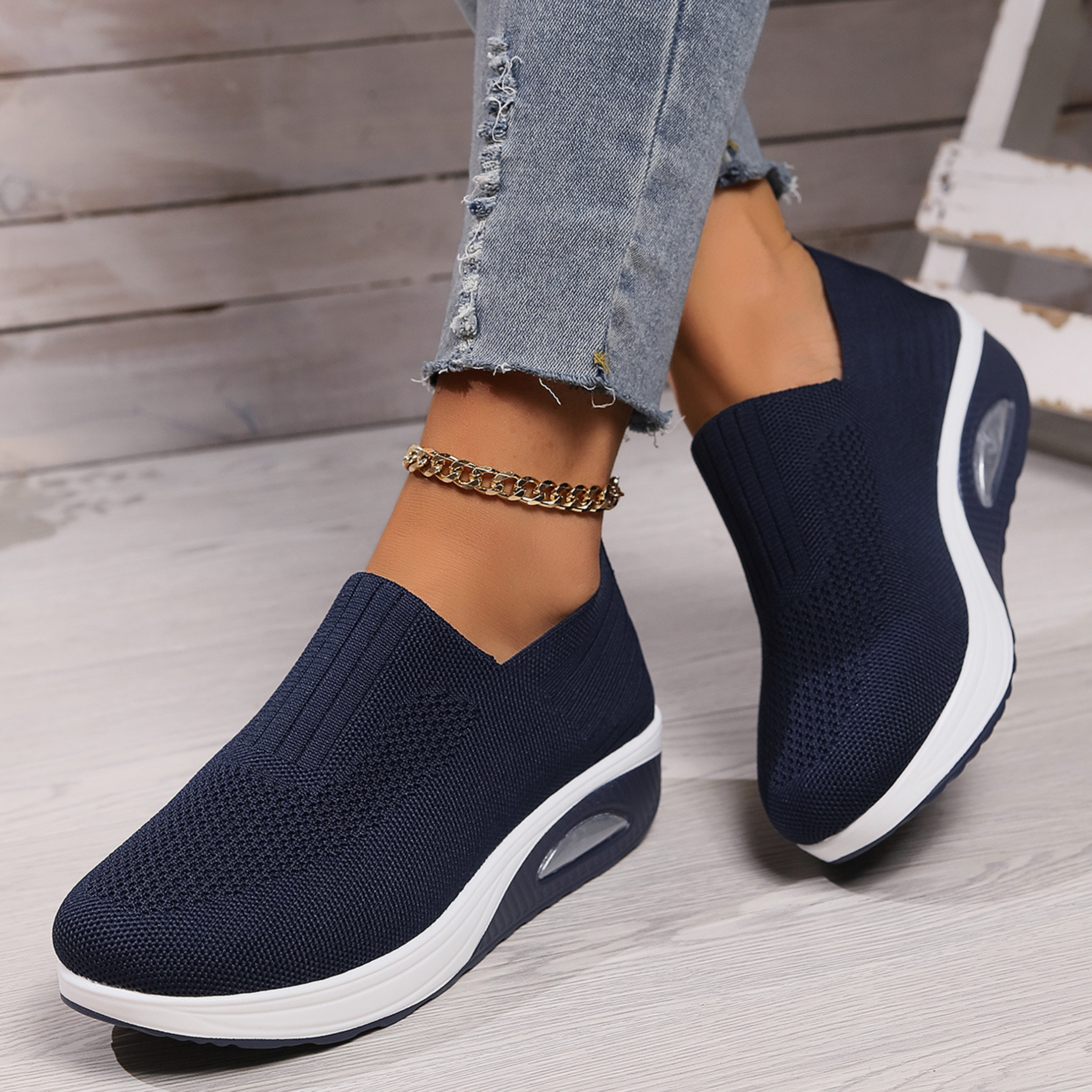 Άνετα γυναικεία ορθοπεδικά sneakers slip-on με δίχτυ – ελαφριά και υποστηρικτικά για καθημερινές βόλτες
