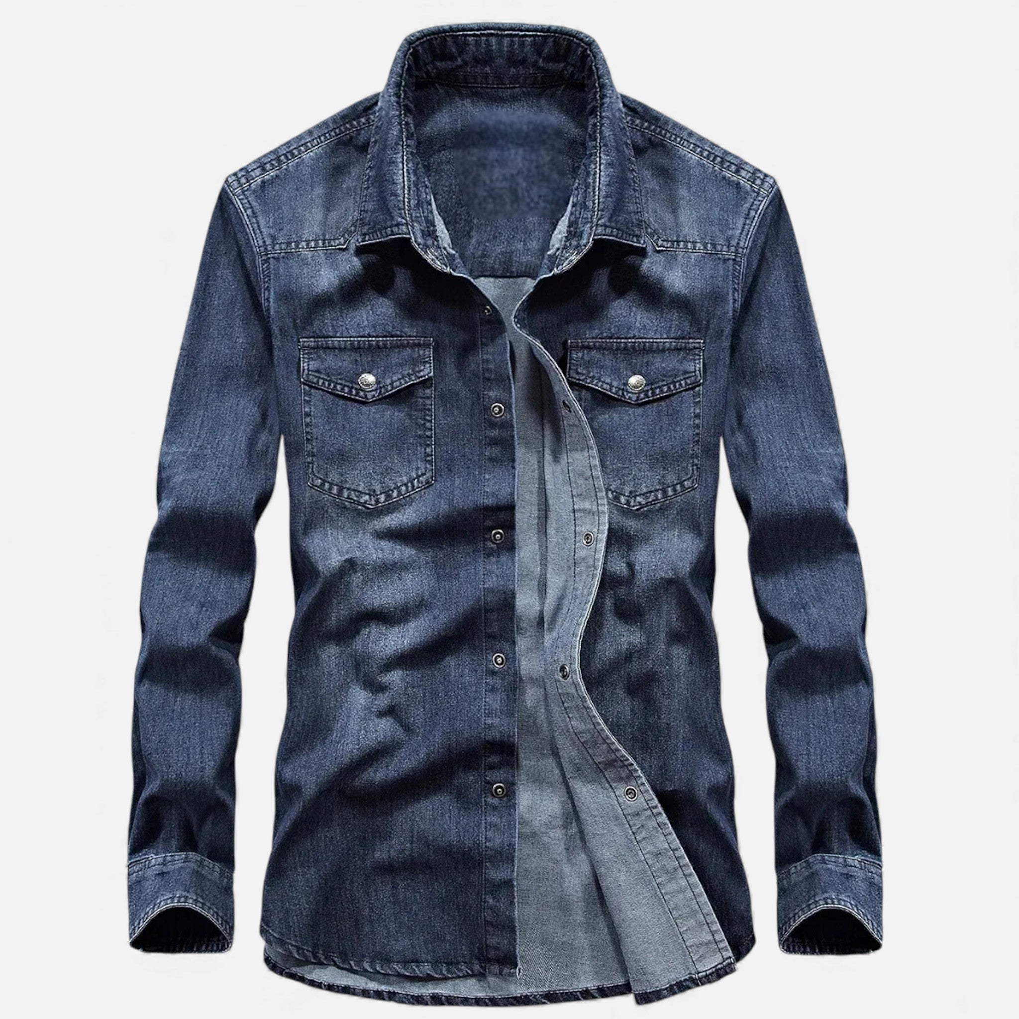 Denimskjorte til Mænd med Afslappet Pasform