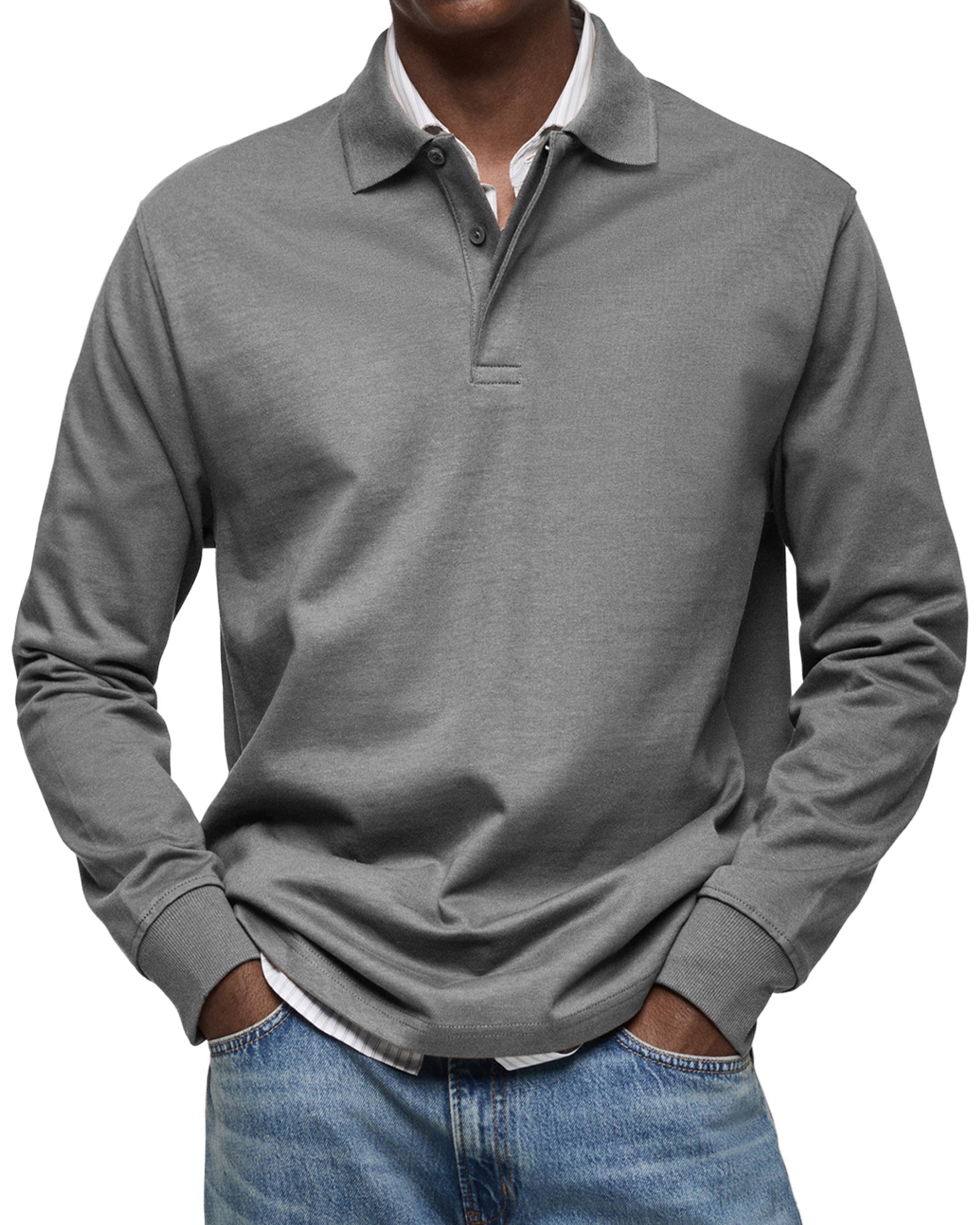 Oscar Vintage Langærmet Polo Shirt til Herre – Klassisk Casual Bomuldstop