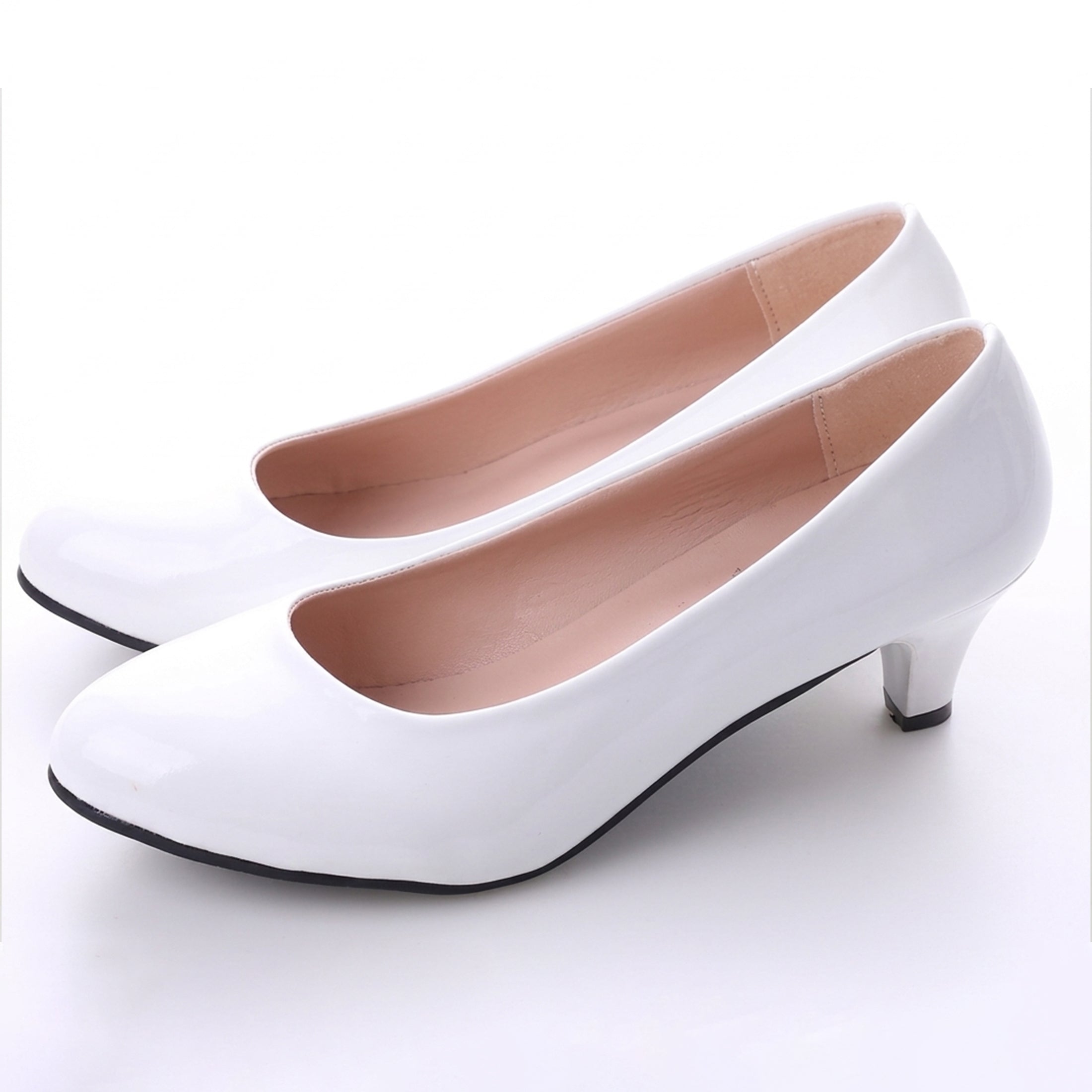 Dame Pumps med Kitten Heel og Rund Tå