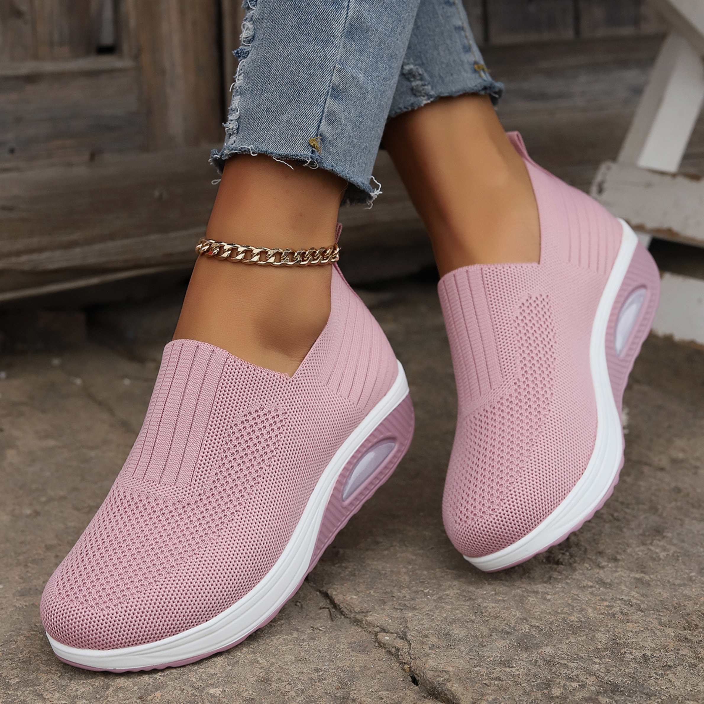 Άνετα γυναικεία ορθοπεδικά sneakers slip-on με δίχτυ – ελαφριά και υποστηρικτικά για καθημερινές βόλτες