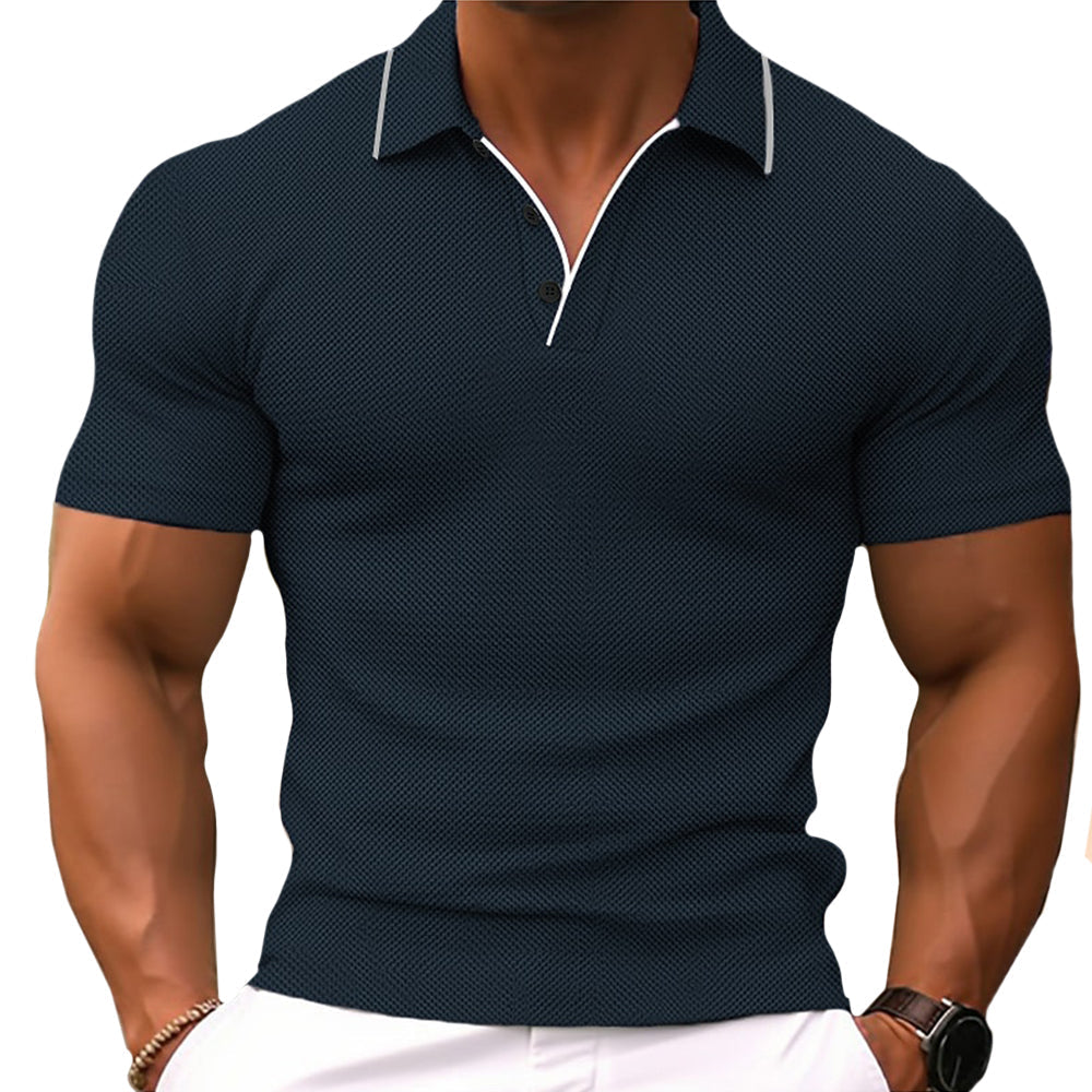 Slim fit polo til mænd med knapstolpe