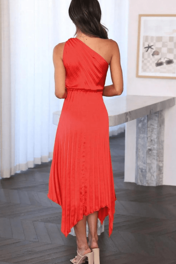 Audrine | One-Shoulder Midi Dress