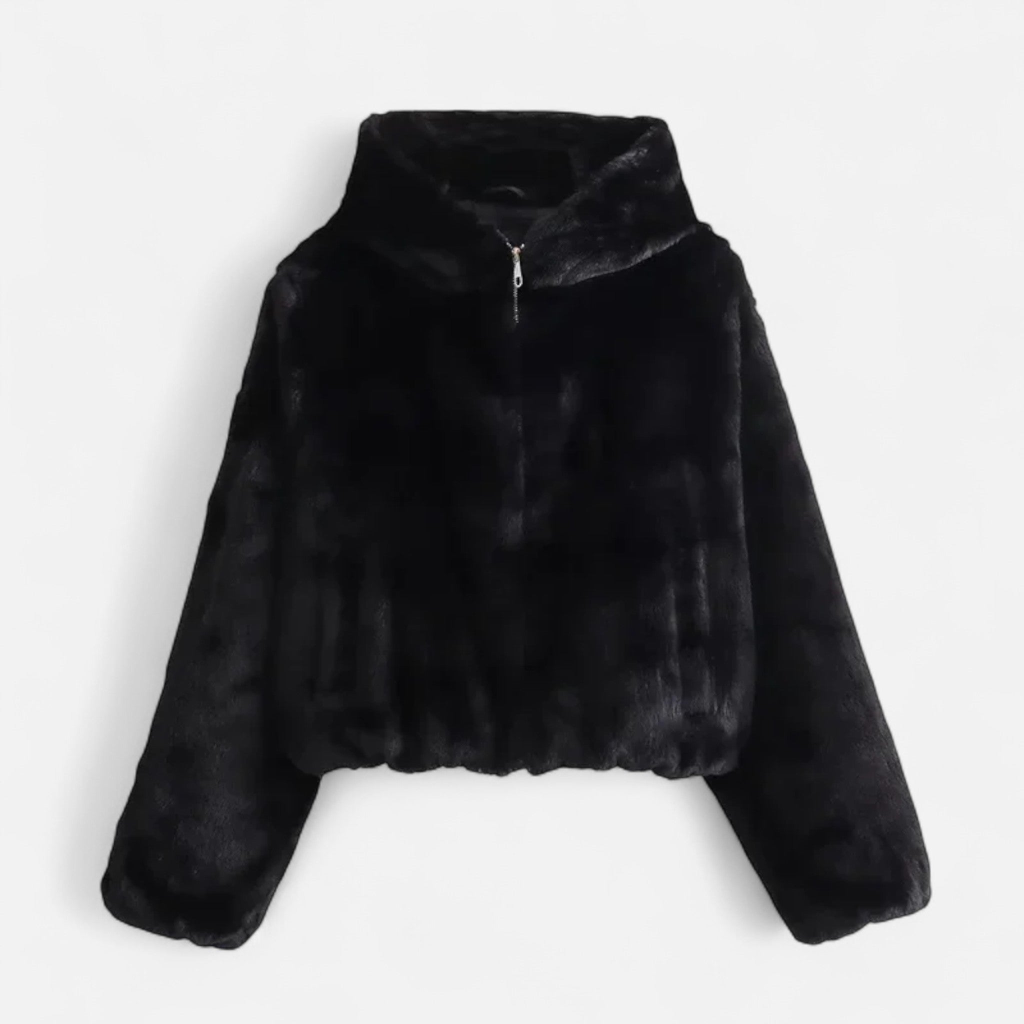 Damen Teddyfell-Jacke mit Kapuze