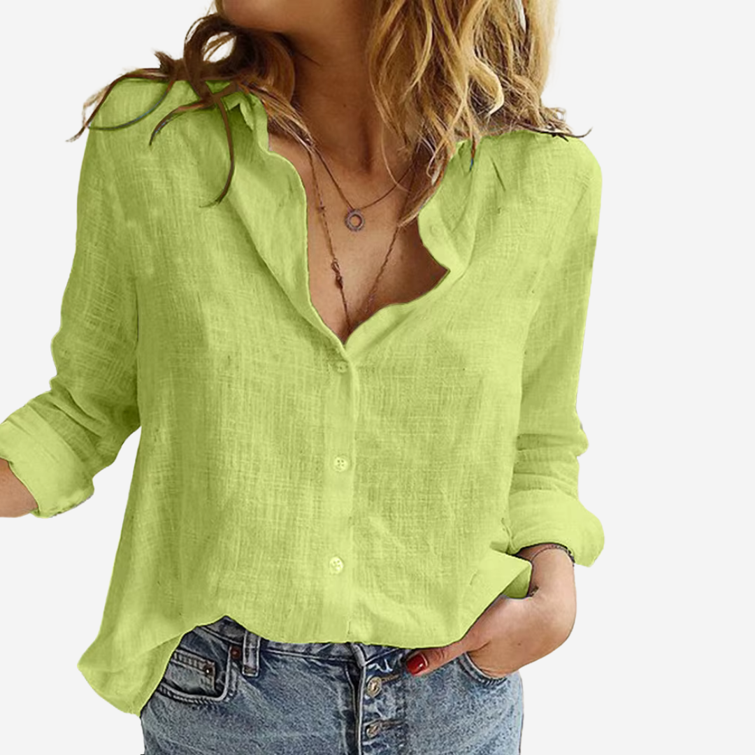 Linnenblend Blouse voor Dames