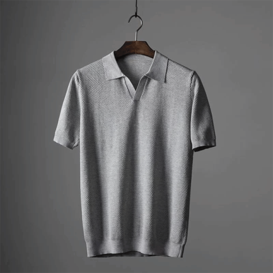 Bellivaro | Strikket Polo T-shirt til Mænd – Åndbar & Stilren Komfort