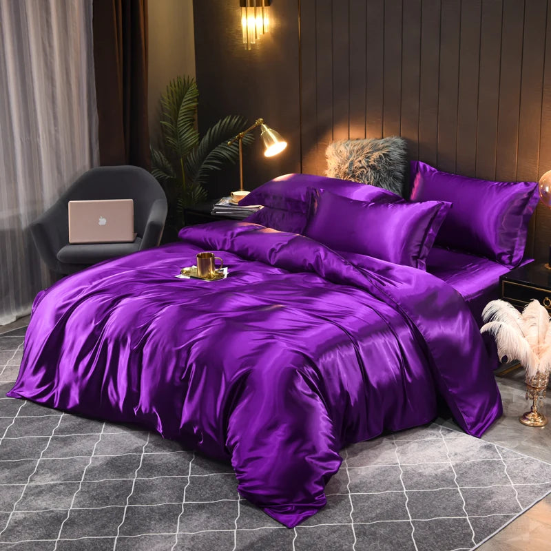 Linge de lit en satin soyeux – Confort luxueux et design élégant