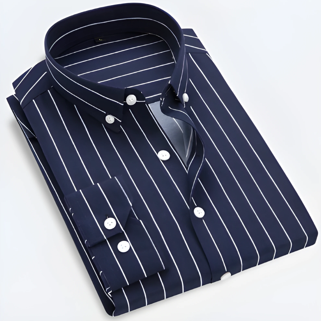 Bellivaro | Klassisk herreskjorte med striber og moderne button-down krave