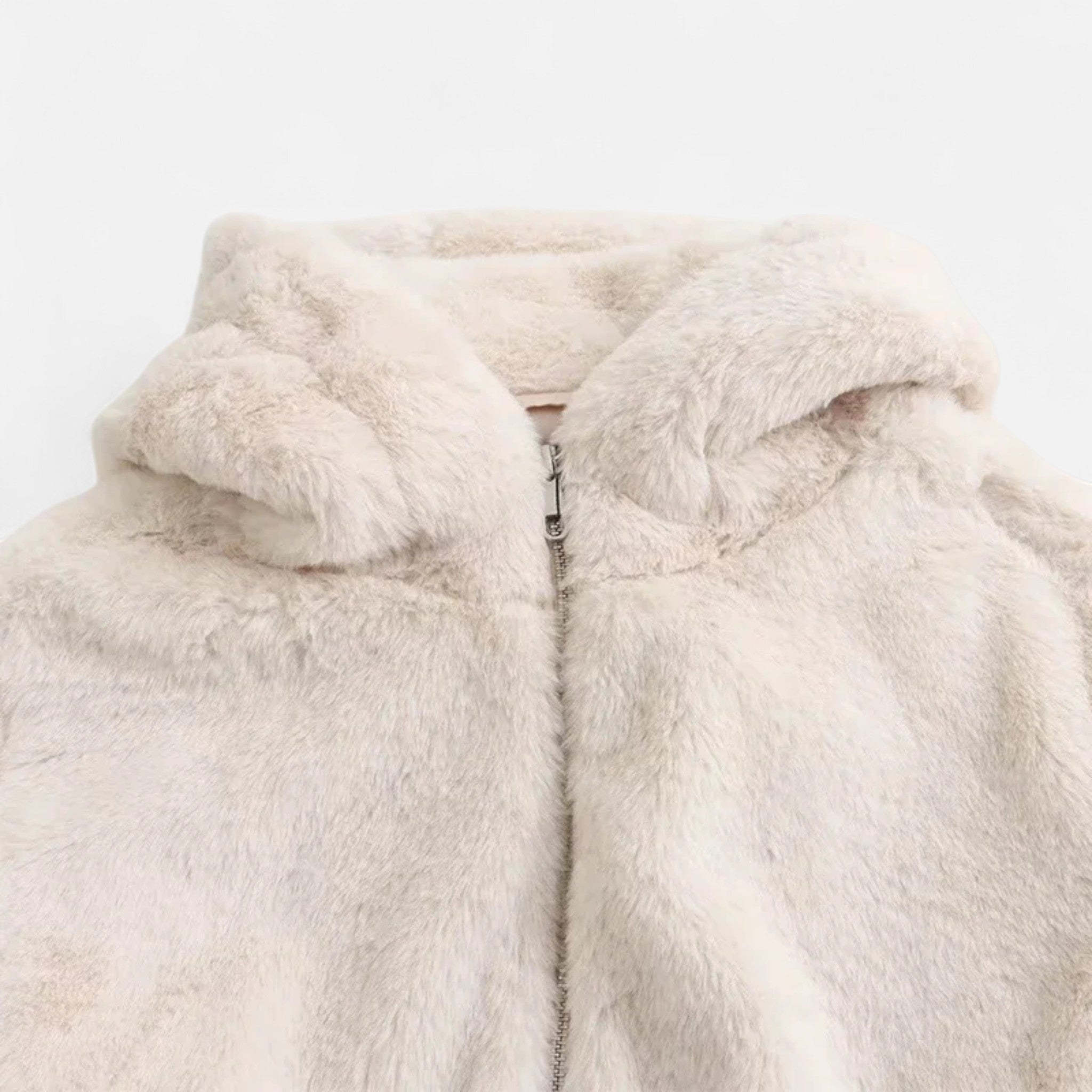 Damen Teddyfell-Jacke mit Kapuze