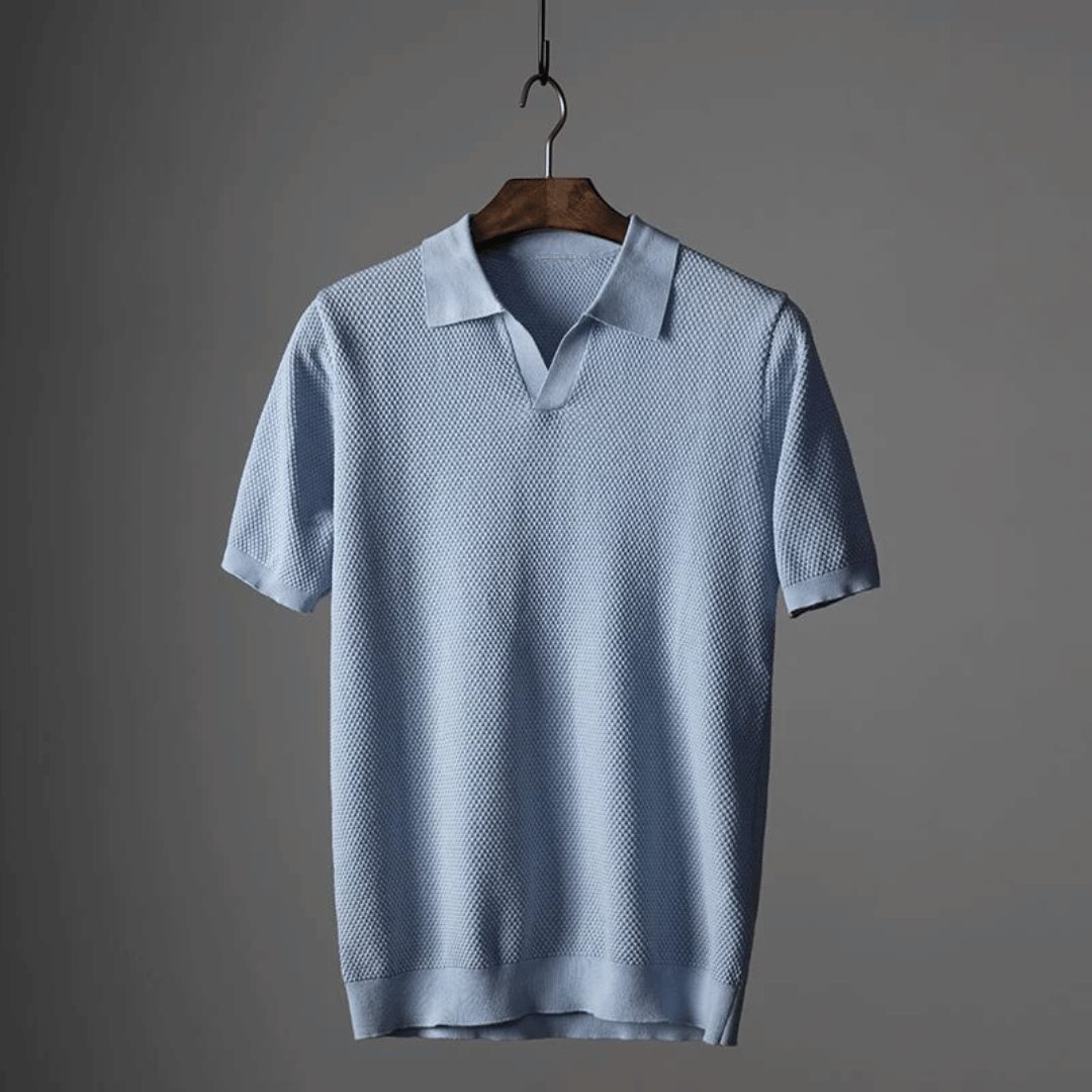 Bellivaro | Strikket Polo T-shirt til Mænd – Åndbar & Stilren Komfort