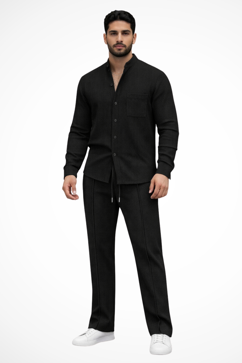 Barrington | Textured Button-Down Shirt and Pants 2-Piece Set for Men