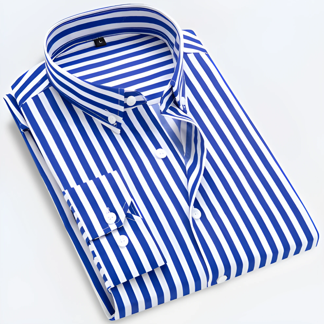 Bellivaro | Klassisk herreskjorte med striber og moderne button-down krave