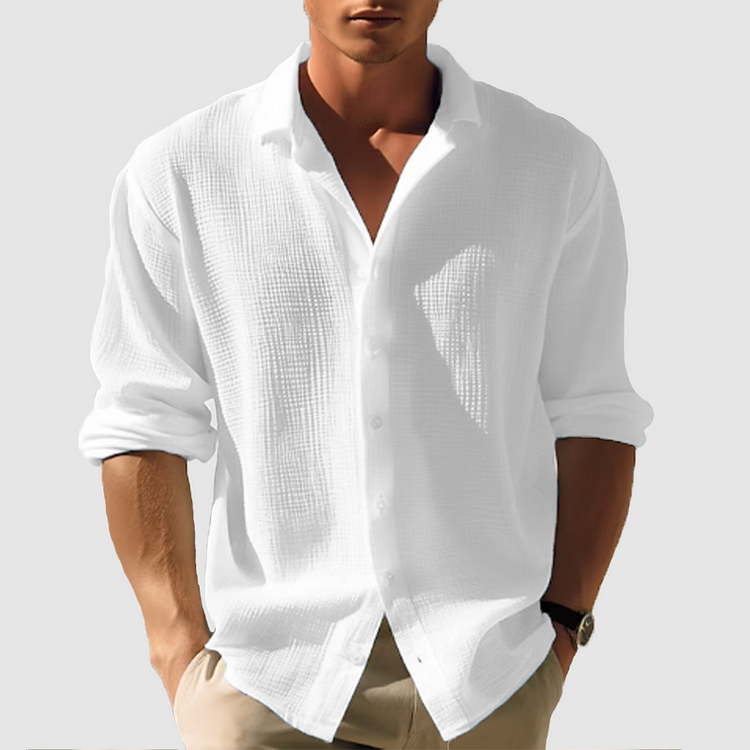 Bellivaro | Langærmet Button-Down Skjorte til Herrer – Elegant og Alsidig