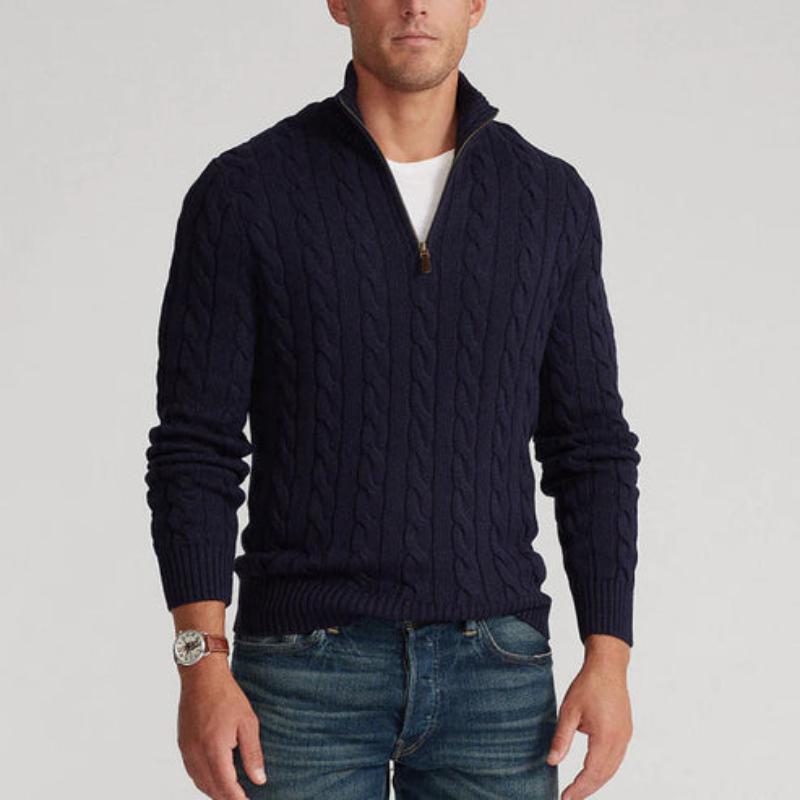 Bellivaro | Herre Old Money Half-Zip Trøje | Klassisk Langærmet
