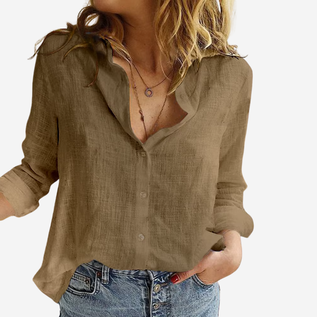 Linnenblend Blouse voor Dames