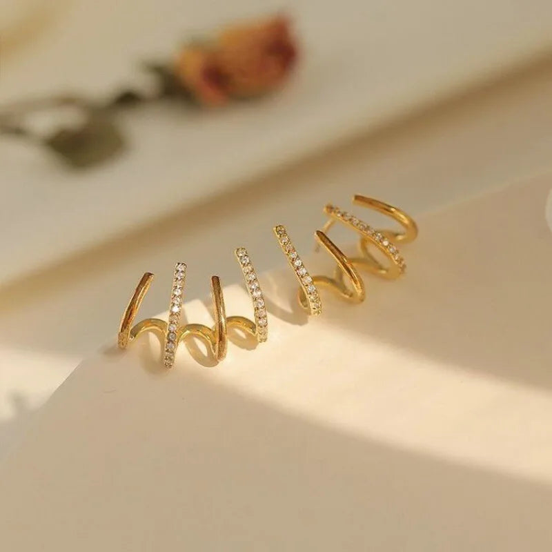 Dame Øreringe med Flere Ringe – Elegant Hoop Design i Guld eller Sølv