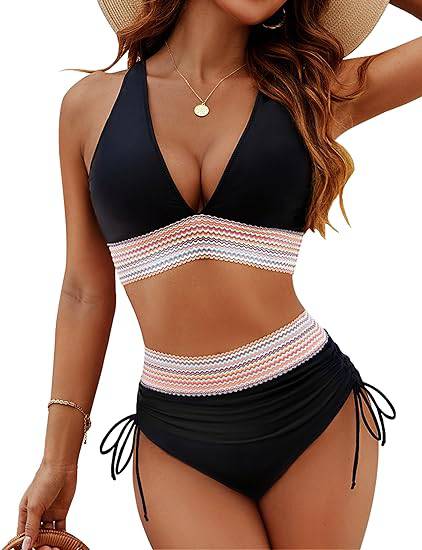 Corrigerende Bikini met Hoge Taille en Haltertop
